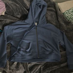 American Eagle blue cropped zip up